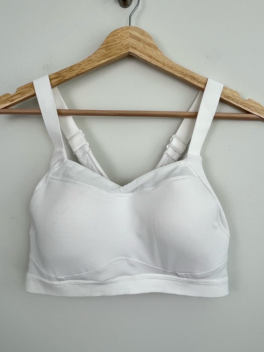 Adore Me white cross back lightly lined sports bra, 34B.